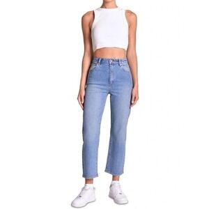 Abrand Jeans Venice Straight Light Wash Denim Cropped Jeans Size 24